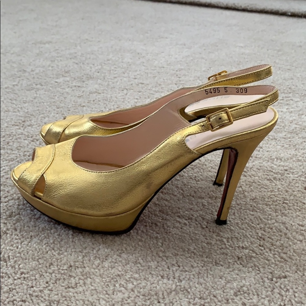 Gold platform shoes
